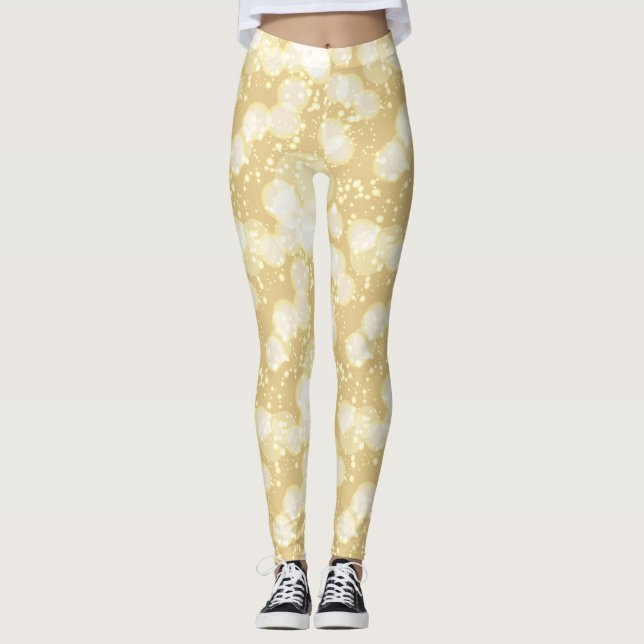 Leggings Elegantes Bolhas de Champanhe (Frente)