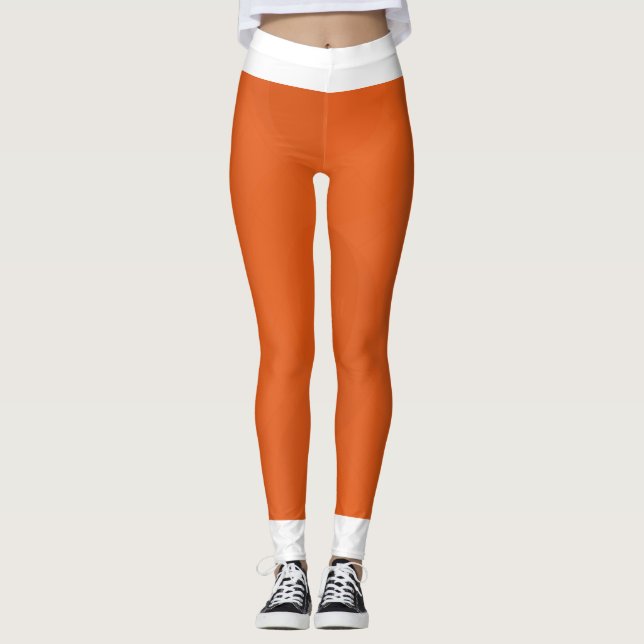 Leggings elegantes de laranja para esportes  (Frente)