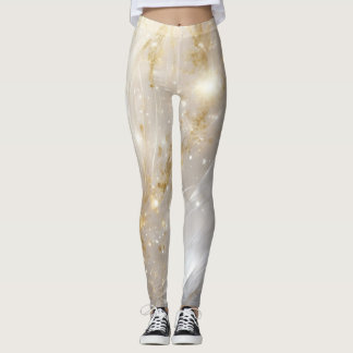 Leggings Elegantes de Mármore Floral Dourado