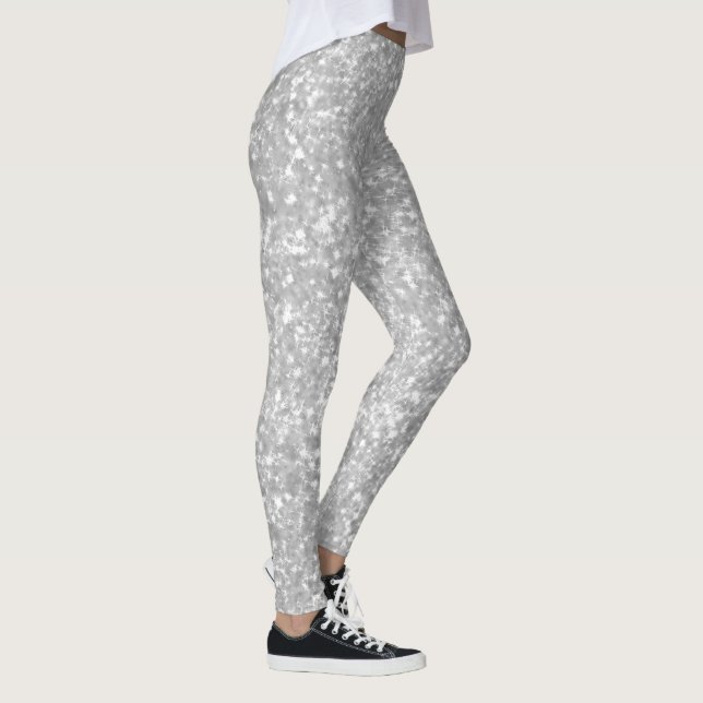 Leggings Elegantes Glitter de Silver Sparkle (Direita)