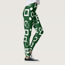 Leggings em forma de diamante branco verde