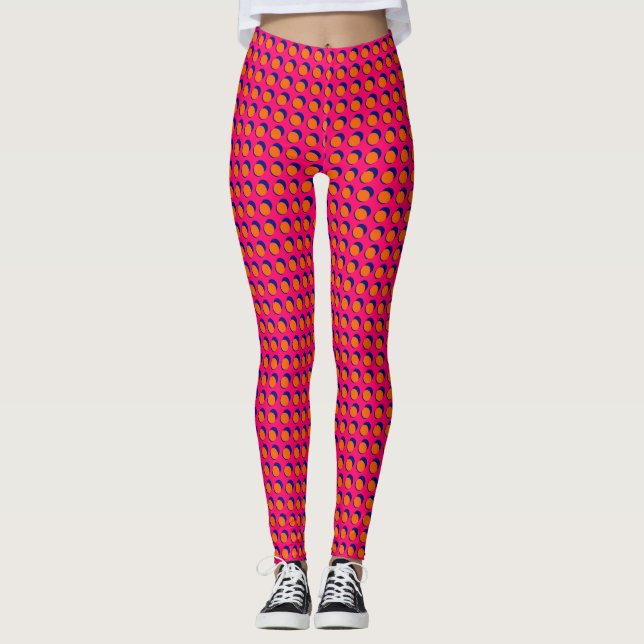 Leggings em forma de laranja rosa (Frente)