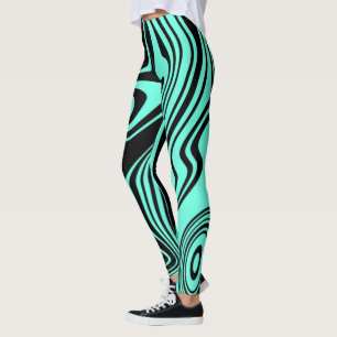 Leggings em forma de preto azul-lacrimogêneo - Esc