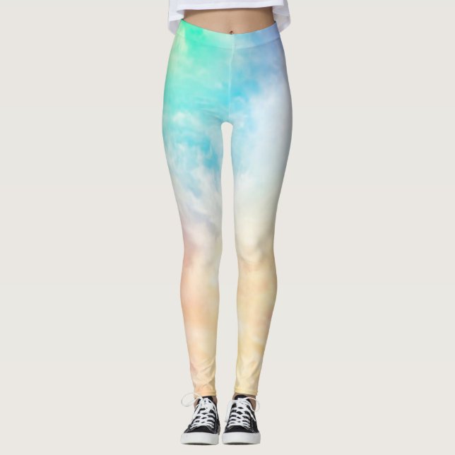 Leggings em pastéis de várias cores. (Frente)