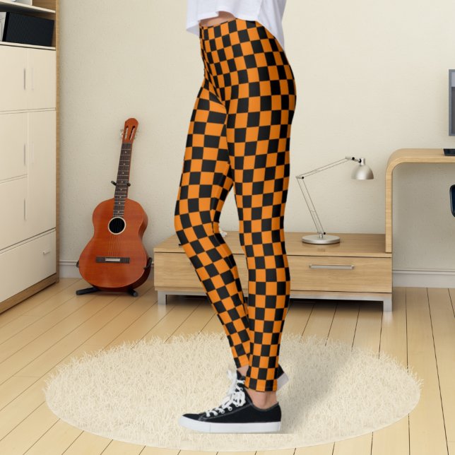 Leggings em preto e laranja verificadas (Criador carregado)