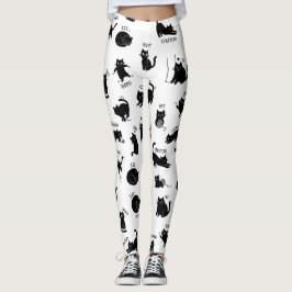 Leggings engraçadas com padrão de desenho animado