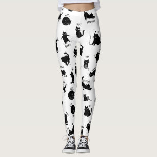 Leggings engraçadas com padrão de desenho animado