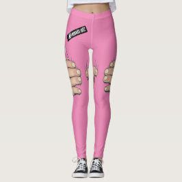 Leggings engraçadas Risque Pink Prude Humor