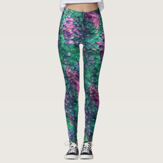 Leggings Escama de Sereia Roxo e Verde