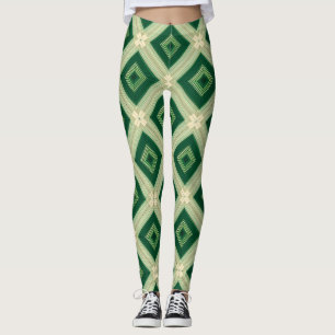 Leggings Esmeralda Verde Geométrico Feminino