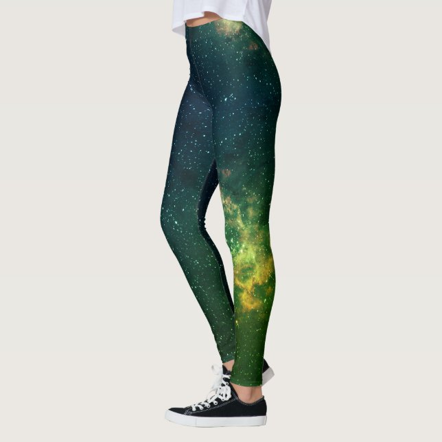 Leggings Espaciais da Galáxia Verde e Azul do Cybe (Esquerda)