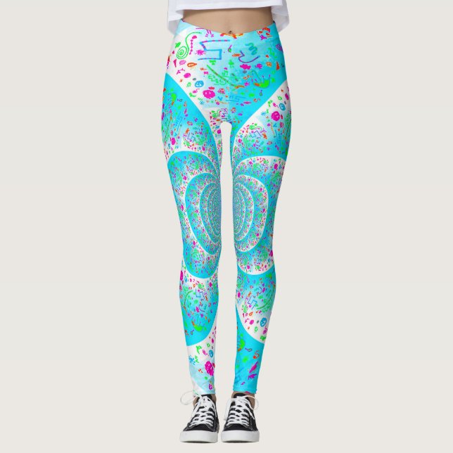 Leggings Espirais Azuis (Frente)
