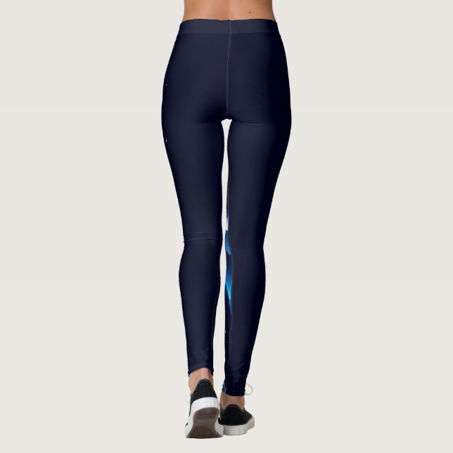 Leggings Espírito da Lua - Design de Lobo - Meias- (Verso)