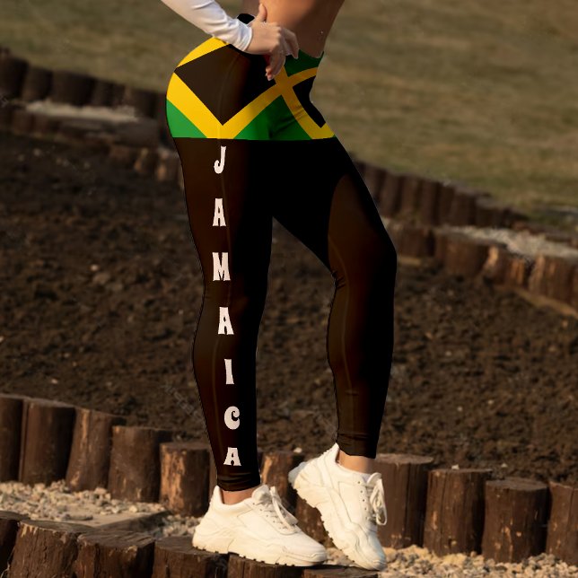 Leggings esportivas da bandeira jamaicana (Jamaican Flag Sports Leggings)