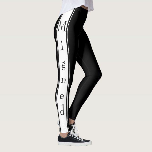 Leggings esportivas Design - sua cor e seu texto (Direita)