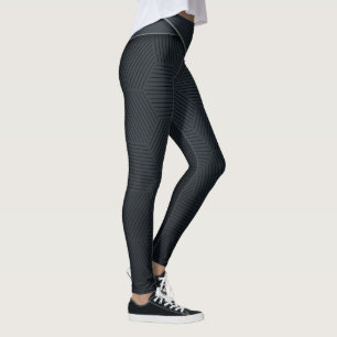 Leggings Esportivas Estilo Fibra de Carbono Preta