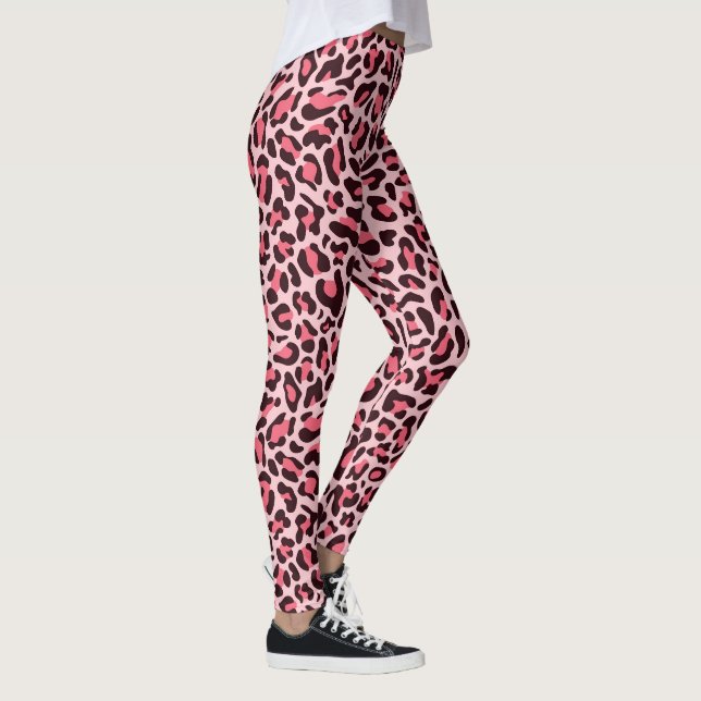 Leggings Estampa de Leopardo Rosa e Preto (Direita)
