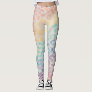 Leggings Estampa Leopardo Arco-Íris Pastel