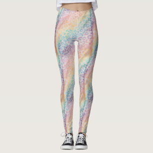 Leggings Estampa Leopardo Arco-Íris Pastel