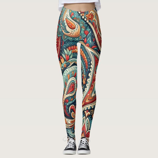 Leggings Estampa Paisley Boêmia - No. 8 (Frente)