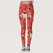 Leggings Estampa Pug Vermelho