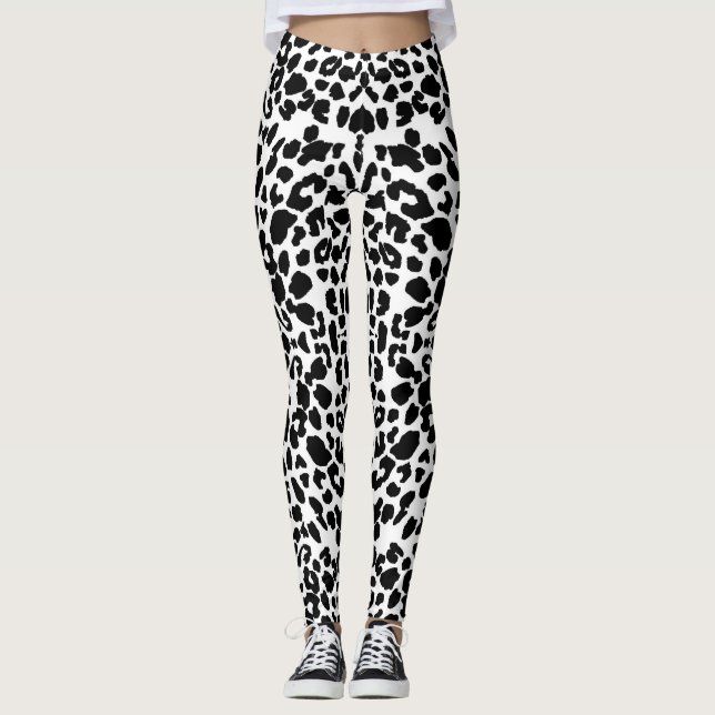Leggings estampadas com leopardo branco (Frente)