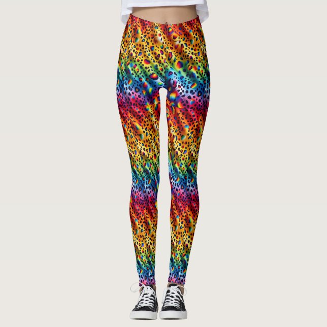 Leggings Estampadas com Listras de Leopardo Colori (Frente)