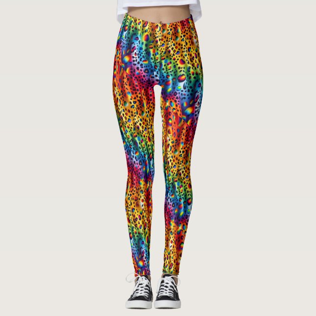 Leggings Estampadas com Onça-pintada Colorida | Co (Frente)