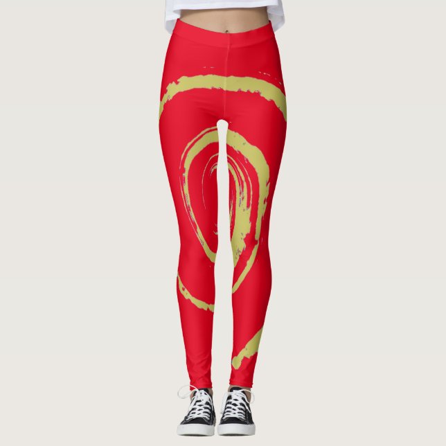 Leggings Estampadas com Redemoinho Dourado (Frente)