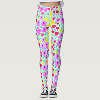 Leggings Estampados com PomPoms Botânicos