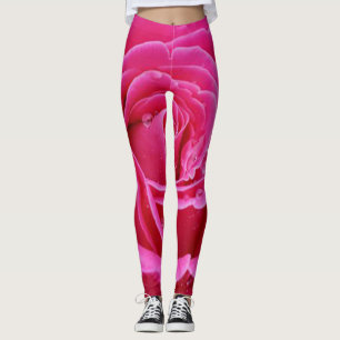 Leggings estilo chic moderno floral verde vermelho