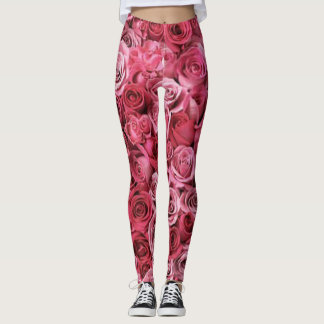 Leggings estilo moderno e chique com rosas florais