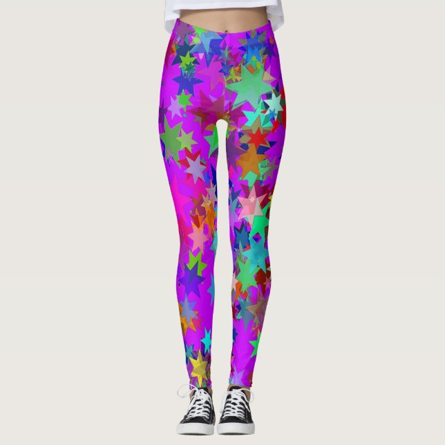 Leggings Estreitas De Cor Brilhante (Frente)
