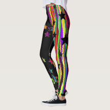 Leggings Estrela Preta e Arco-íris