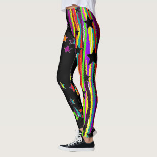 Leggings Estrela Preta e Arco-íris