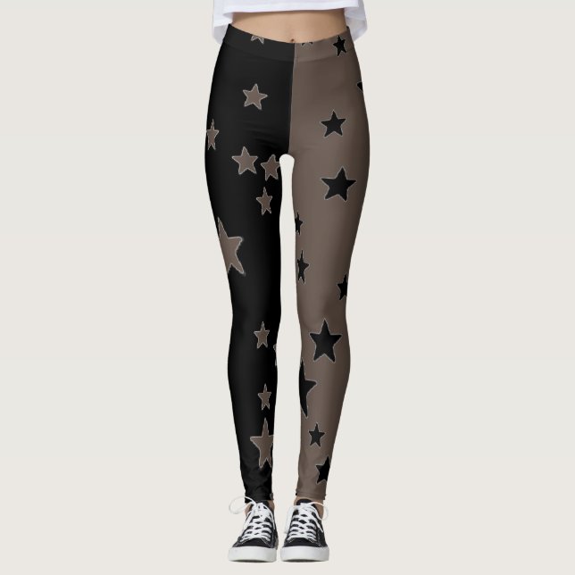 Leggings Estrela Preto E Branco (Frente)