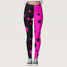 Leggings Estrela Rosa e Preta
