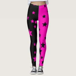 Leggings Estrela Rosa e Preta