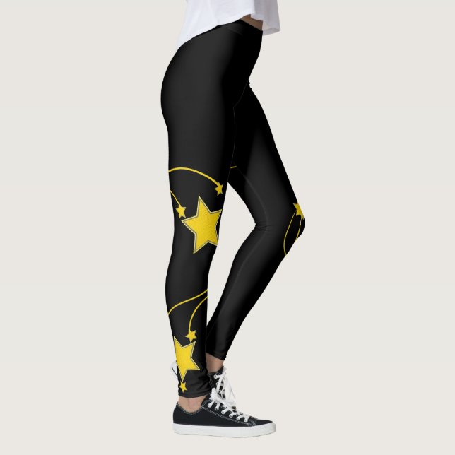 Leggings Estrelas Amarelas Pretas (Direita)