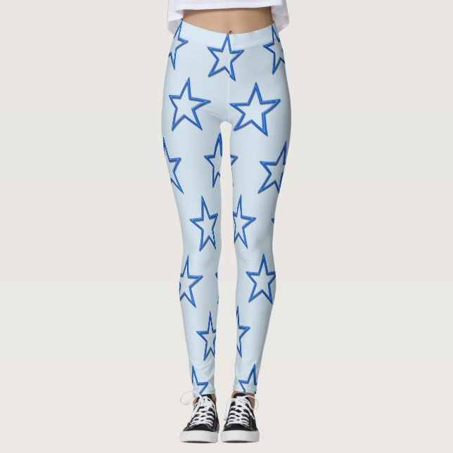 Leggings - Estrelas Azuis 3D (Frente)