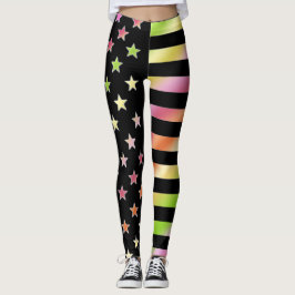 Leggings Estrelas E Listras