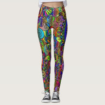 Leggings fascinantes no estilo da psicedelia