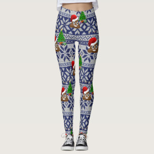 leggings feias de camisola de Natal emoji