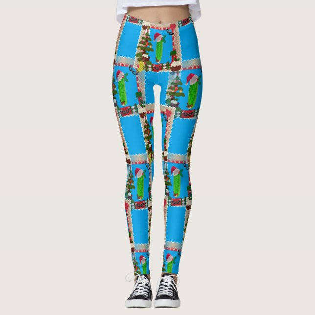 leggings feias de picles de Natal (Frente)