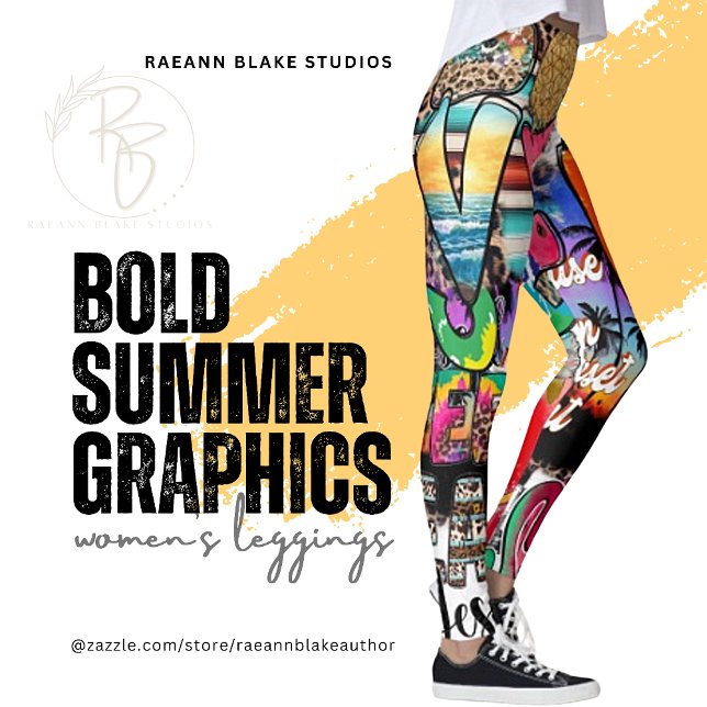 Leggings Femininas Bold Summer Graphics (Criador carregado)