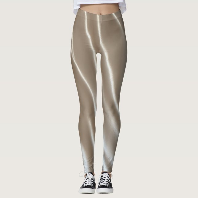 leggings femininas brilhante cromo branco (Frente)