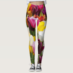 Leggings femininas Campo de tulipagem da Malhaç