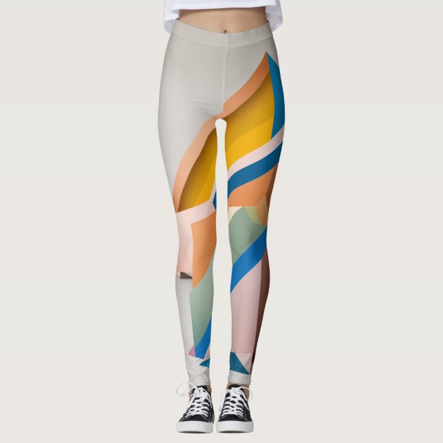 leggings femininas com desenho geométrico (Frente)