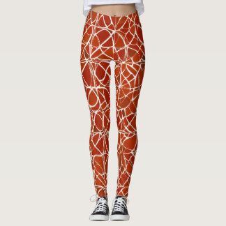 leggings femininas com designs florais vermelhos