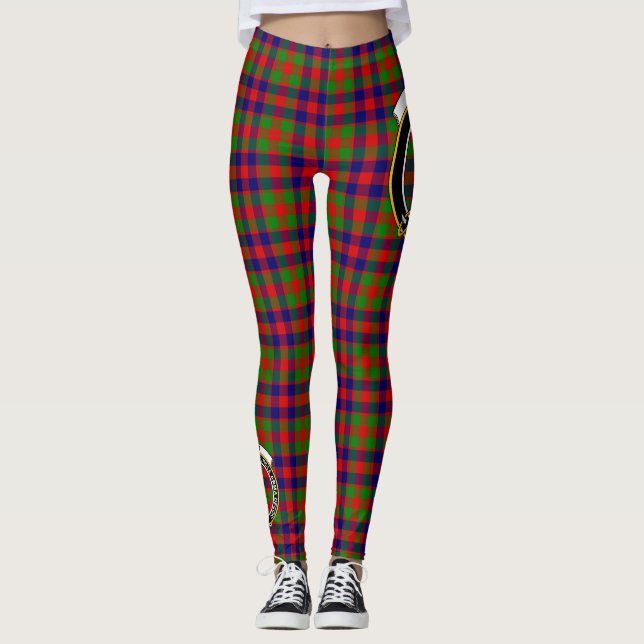 Leggings femininas com estampa Crest do Clã Scotst (Frente)